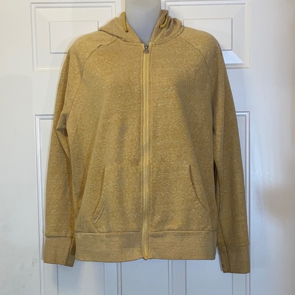 Time And Tru Mustard Zip-Up Hoodie Size L (12-14) - Picture 1 of 10